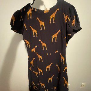 NWT Sugar Hill / Modcloth Black Giraffe Dress (Size 8)